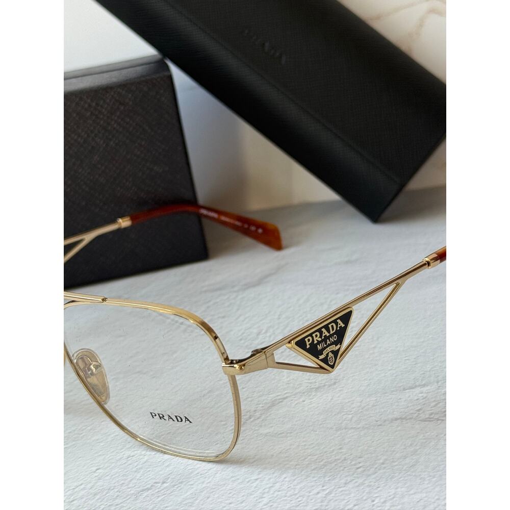 NEW Prada PR B50V Gold Pilot Aviator Eyeglasses Frames - Picture 4 of 7